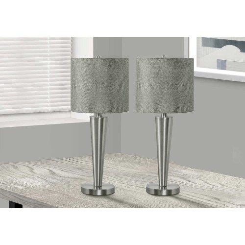 9642 2 Pc Set Nickel Table Lamp 